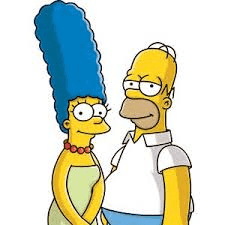 Homer and Marge from the Simpsons